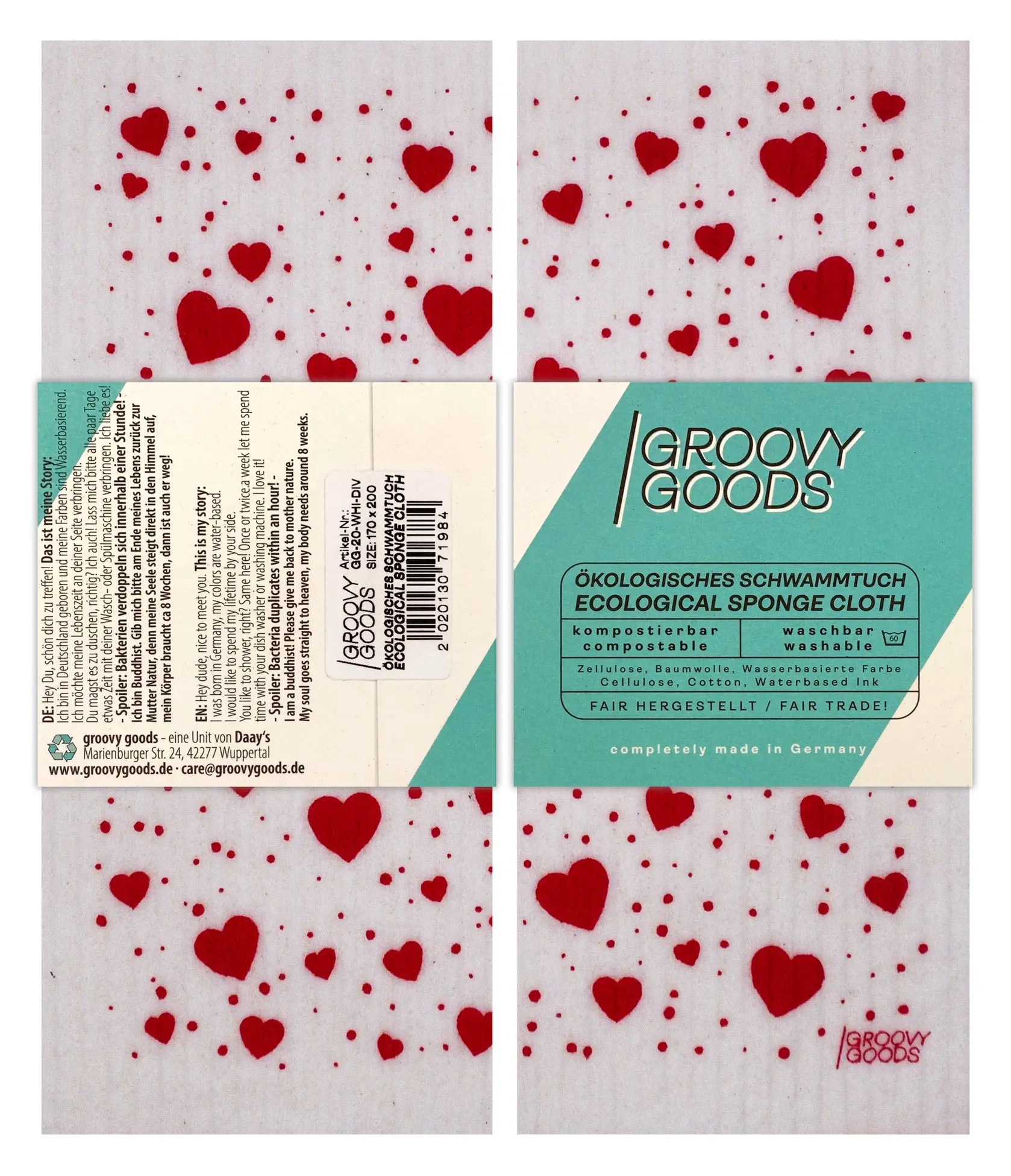 Hearts ecological compostable cloth