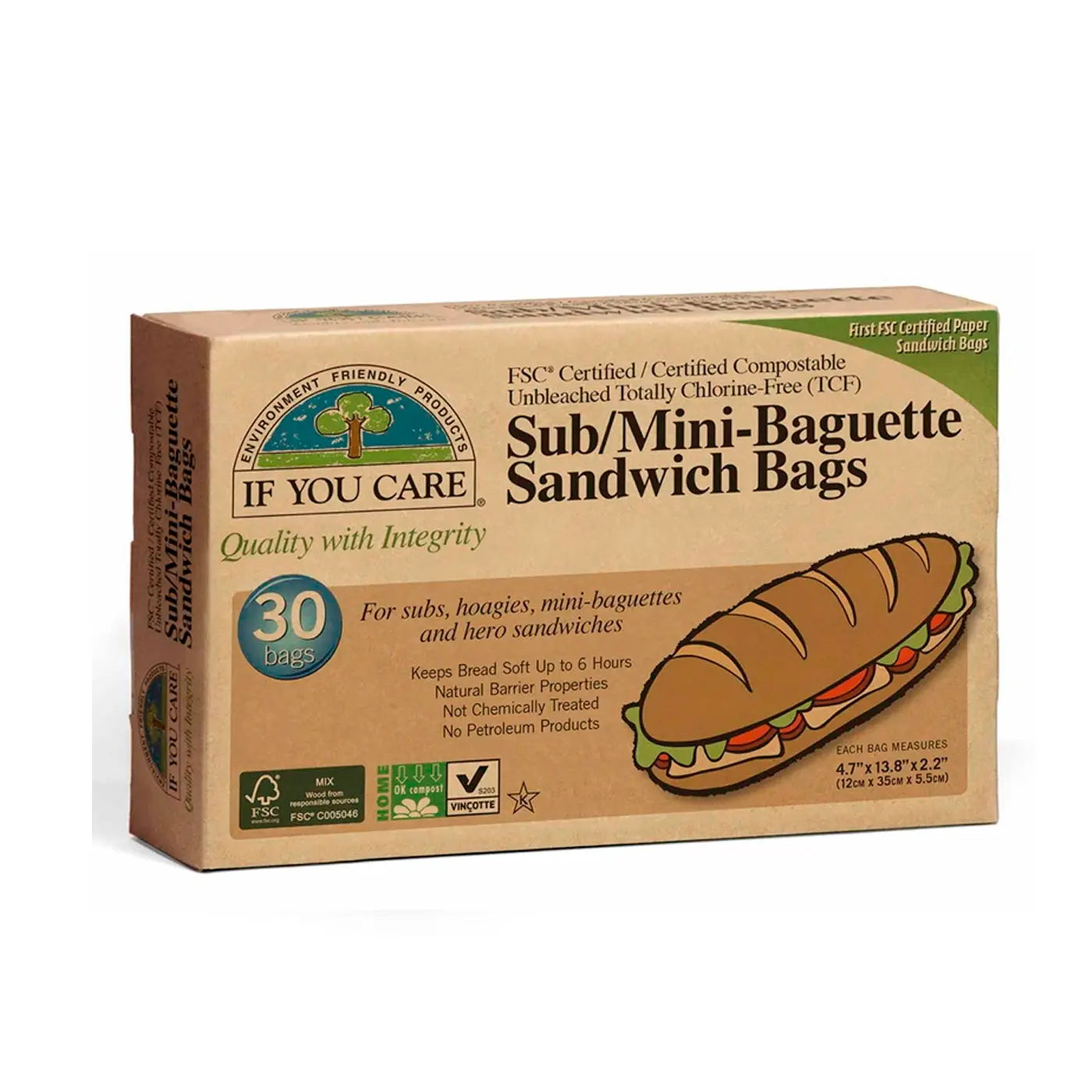 Paper sandwich bags, sandwich bags 30 pcs.